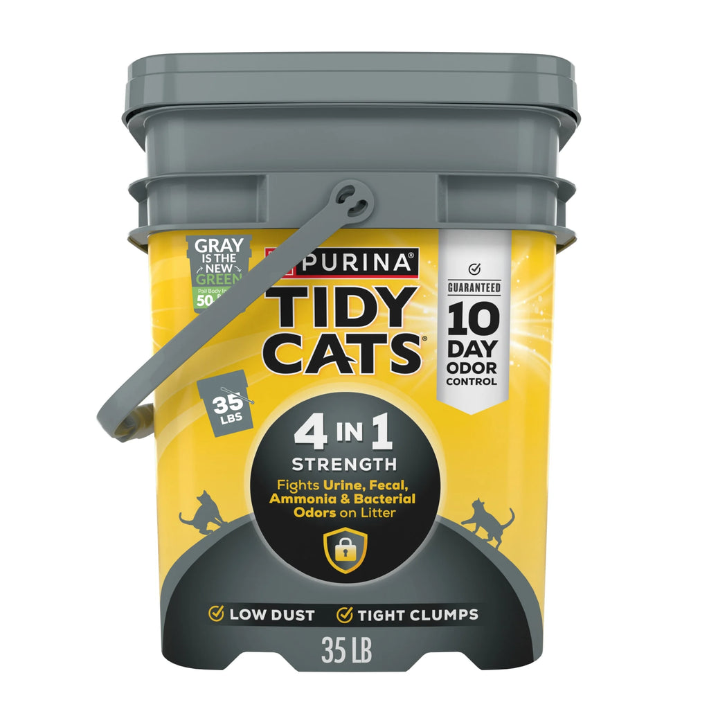 Purina 4-in-1 Strength Clumping Cat Litter with Floral Scent, 35 lb Pail