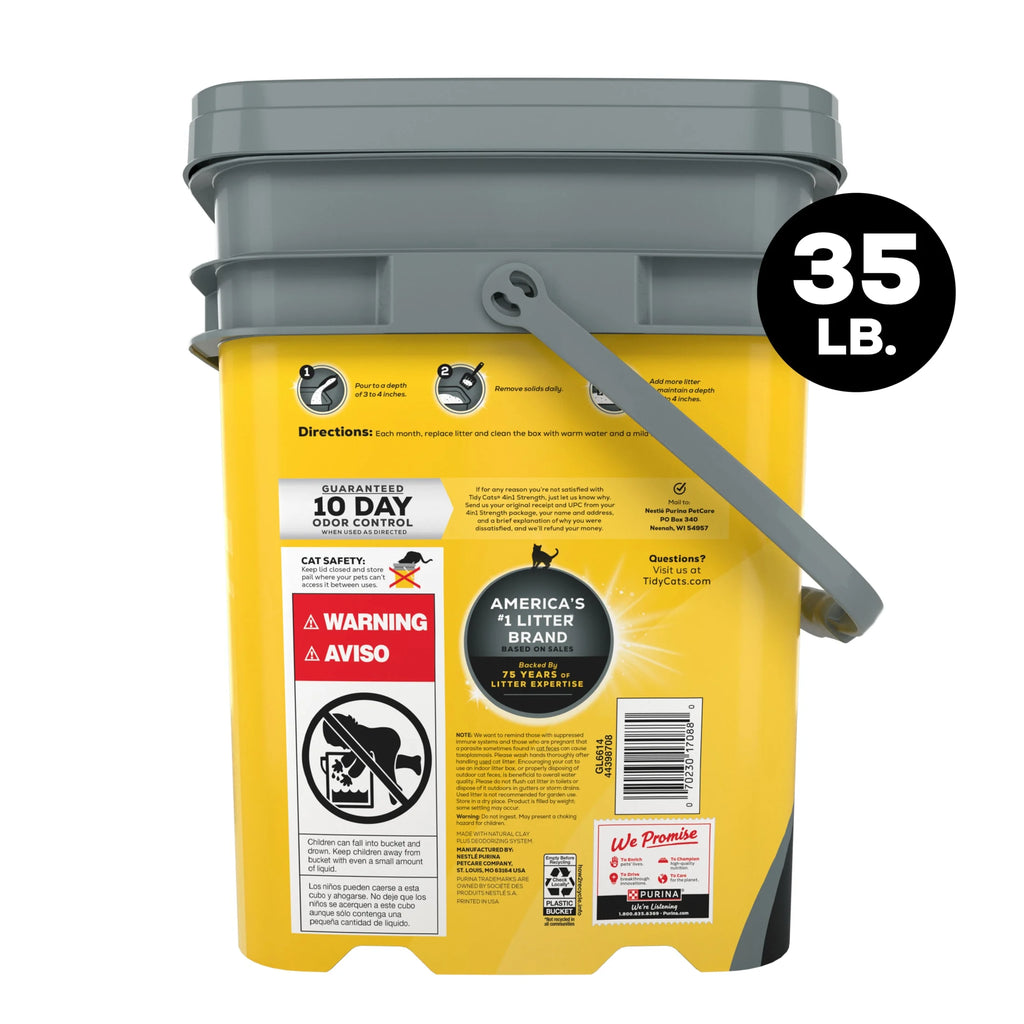 Purina 4-in-1 Strength Clumping Cat Litter with Floral Scent, 35 lb Pail