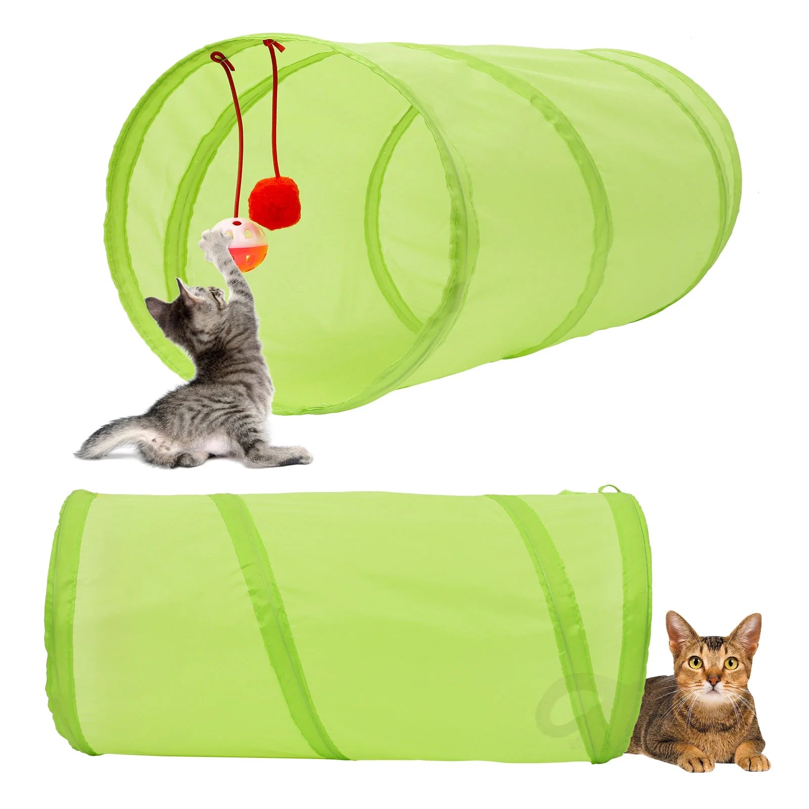 21-Piece Interactive Cat Toy Set with Tunnel, Teasers, Fluffy Mice, and Crinkle Balls