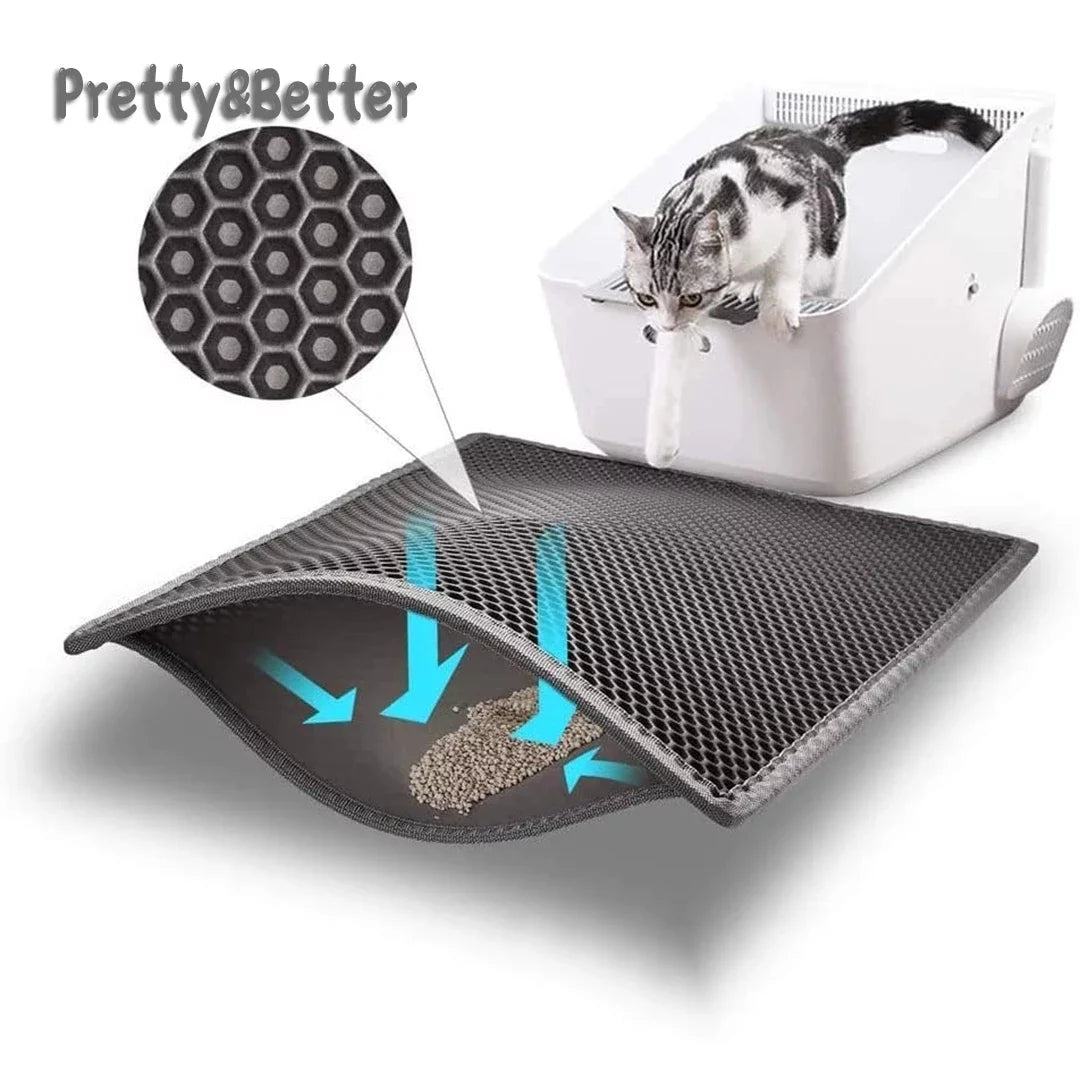 Cat Litter Trapping Mat with Waterproof Honeycomb Design for Effortless Cleaning