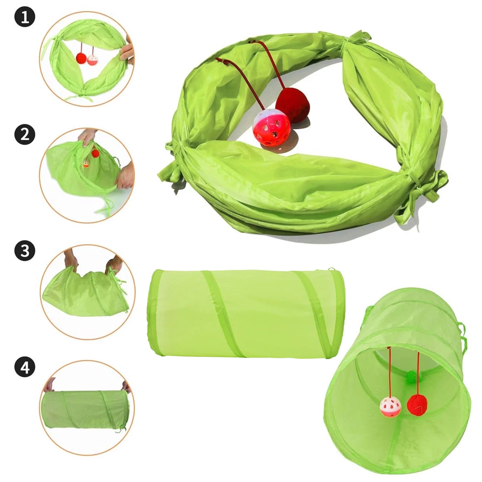21-Piece Interactive Cat Toy Set with Tunnel, Teasers, Fluffy Mice, and Crinkle Balls