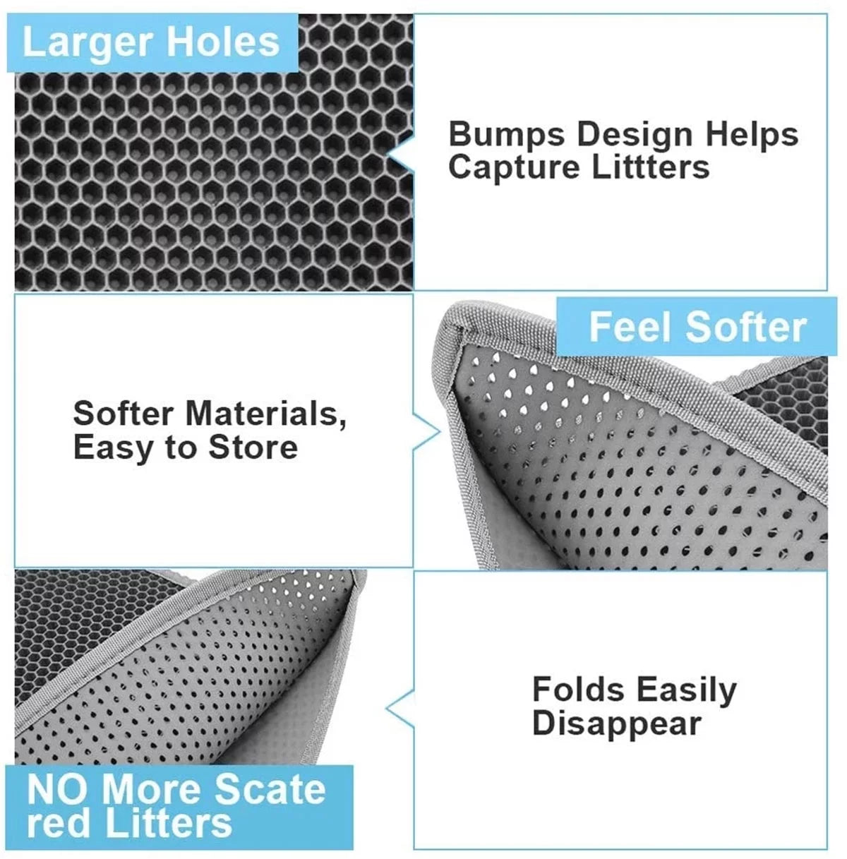 Cat Litter Trapping Mat with Waterproof Honeycomb Design for Effortless Cleaning